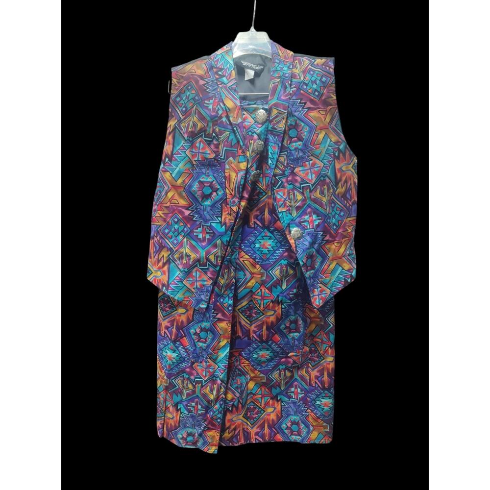 Vintage Diamond L maxi skirt and matching vest-size 9/10 Southwest Design